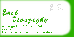 emil dioszeghy business card